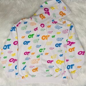 Odd Future OFWGKTA Donut Logo All Over Print Vintage Hoodie Sweatshirt